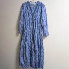 ヌキテパ　ポプリンコットン　ティアードワンピース