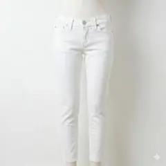 美品ヤヌーク Patricia 24 スキニーデニムパンツ ホワイト ストレッチ