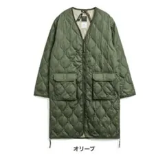 TAION ミリタリーVネックジップダウンコート キルティング　アウター