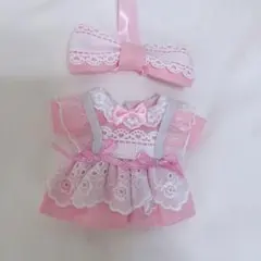 16cm ぬいぐるみ ぬい服 ワンピース リボン セット