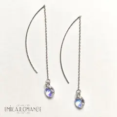 クリスタル 一雫 輝きアメリカンピアス★ハンドメイド