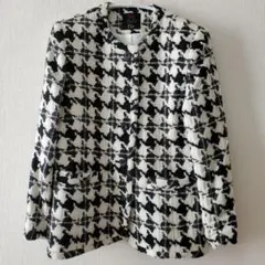 La Belle Vie ツイード風 ジャケット 千鳥格子 白黒 レトロ