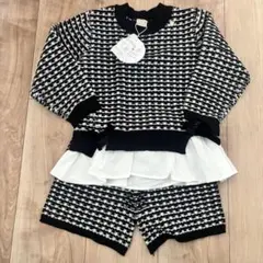 プティマイン　ツィード柄ニットセットアップ　Mサイズ