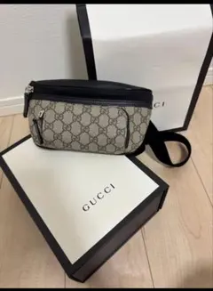 【箱あり】グッチ GGスプリーム レザー ウエストバッグ ボディバッグ