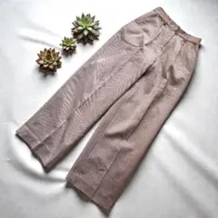 NATURAL BEAUTY BASIC 千鳥格子 ワイドパンツ ブラウン