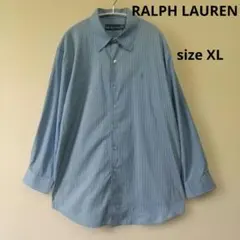 90s RALPH LAUREN ストライプシャツ ポニー刺繍 ビックシャツ