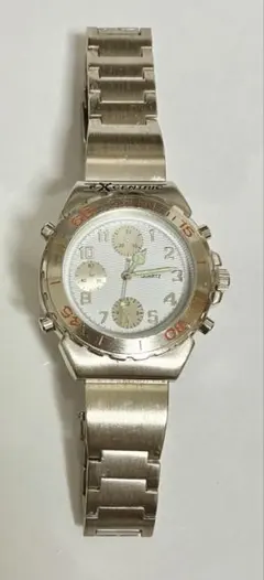 EXCENTRIC クォーツ 腕時計 シルバー メンズ クロノグラフ風 ジャンク