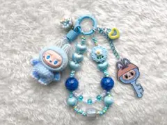 ラブブ☆鍵キーホルダー【水色】
