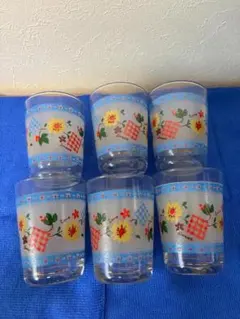 KAMAY 新品未使用品　カメイグラス花柄タンブラーコップ６個セット昭和レトロ