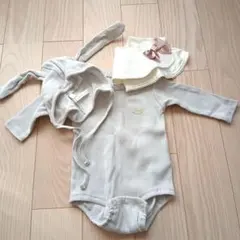 【Cottoli】新生児用ロンパース、スタイ&帽子セット