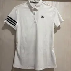 adidas ポロシャツ　白　ラインのサムネイル