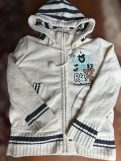 ★ポンポネットジュニア★140サイズ★ クマ刺繍ストライプフードパーカー