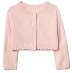 新品タグ付送料無料！ベビーギャップ90cmスカラップヘム クロップドカーディガン