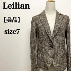 【美品】Leilian 上質素材テーラードツイードジャケット