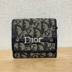 クリスチャンディオール 二つ折り財布 トロッター柄 ロゴ金具 キャンバスのサムネイル