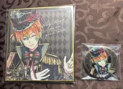 あくねこ展 テディ・ブラウン 色紙 + 缶バッジ