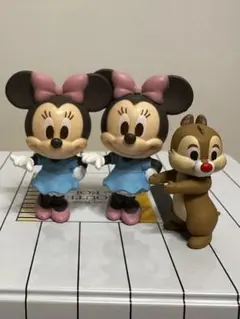 ミニーマウスとチップ フィギュアセットならぶんです ガチャガチャ