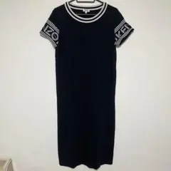 【美品】KENZO ケンゾー ロゴ入り Tシャツワンピース ブラック XSサイズのサムネイル