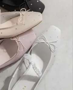 RANDA ランダ　ビジューシアーフラットパンプス　ブルー