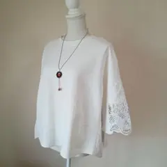 新品！タグ付き！　ギャザーブラウス レース