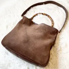 GUCCI バンブー 2WAY ハンドバッグ ショルダーバッグ スエード レザーのサムネイル