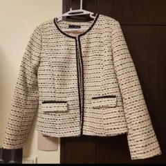 SHOO-la-RUE ノーカラーツイードジャケット M