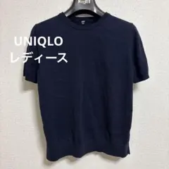 UNIQLO ネイビー 半袖ニット XL