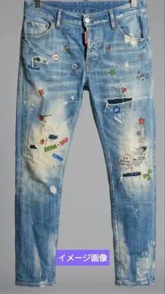 美品】GUCCIシンボルズ デニムパンツ エンブロイダリーアレッサンドロ