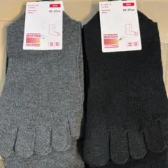 UNIQLOHEATTECH メンズソックス 五本指25-27cm 2色セット