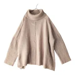 アンドサーチ ニット 厚手 M ハイネック ざっくり