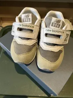 New Balance 996 キッズスニーカー 14cm ベージュ/グリーン