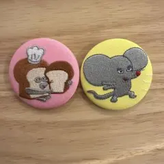 パンどろぼう刺繍缶バッジ　2個セットのサムネイル