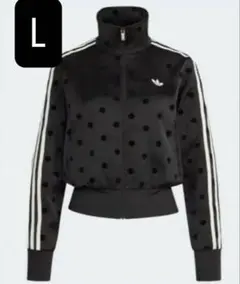新品未使用】adidas サテン ポルカドット TT トラックトップ 水玉 黒