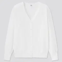限定値下【美品】UNIQLO　UVカットスーピマコットンVネックカーディガン