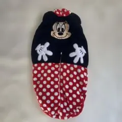 ミニーマウス おくるみ フリース 赤水玉