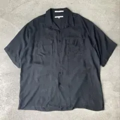 90s ペリーエリス 完全無地 コットンシャツ 黒ブラック USA製 鹿の子生地 90s ペリーエリス 完全無地 コットンシャツ 黒ブラック USA製 鹿の子