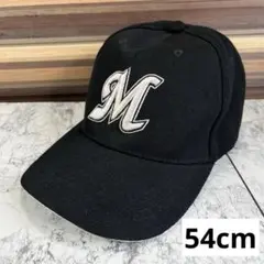 千葉ロッテマリーンズ　黒 M刺繍 キャップ