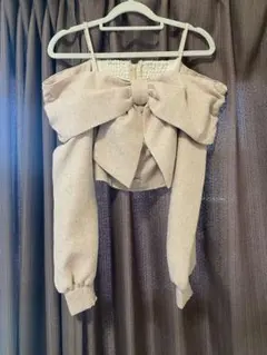 LIP SERVICE リボンオフショルロングスリーブトップス ピンク