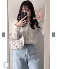 GRLフリンジショート丈 ニットガーディガン【dr482】