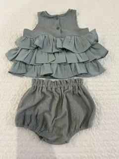 cottoli セットアップ　くすみブルー　70サイズ