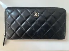 CHANEL シャネル　ラムスキン　マトラッセ　ラウンド長財布