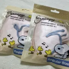スヌーピー不織布マスク10枚入×2個 レギュラーサイズ 3Dマスクpink