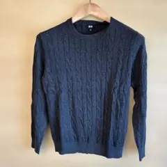 UNIQLO ブラック　ケーブル編み カシミアセーター S