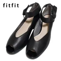 【新品未使用】fitfit フレックスヒールニーカーオープントゥ 24.5のサムネイル