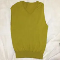 お値下げIENAシルク 100%ノースリーブ Vネック ニット アンシンメトリー