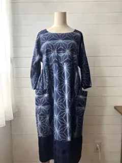 ◆着物リメイク　ロングワンピース　ハンドメイド　ポケット有