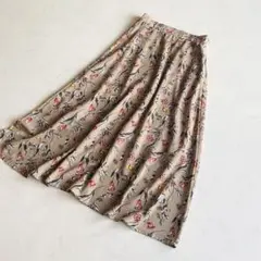 UNTITLED ボタニカル フラワー Aライン スカート 日本製