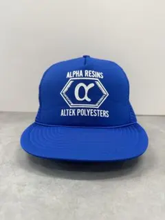 80s 90s ヴィンテージキャップ ALPHA RESINS トラッカー 青のサムネイル