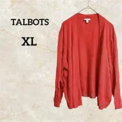 TALBOTS 赤 カーディガン カーデガン 長袖 大きめ 【XL】