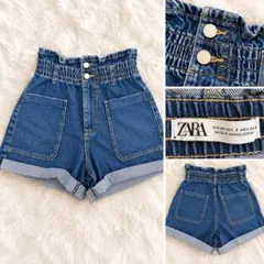 【ZARA】ハイウエスト デニムショートパンツ